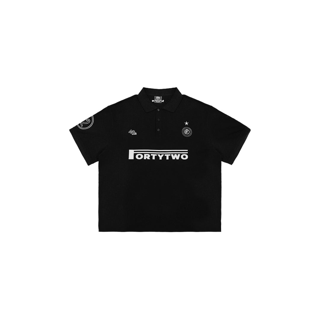 FOOTYTWO Club Polo Black
