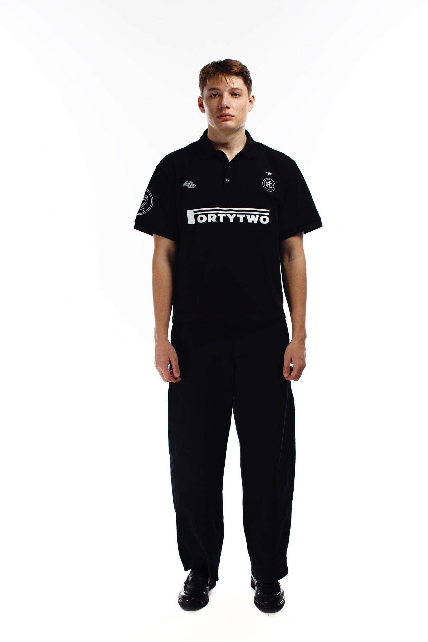FOOTYTWO Club Polo Black